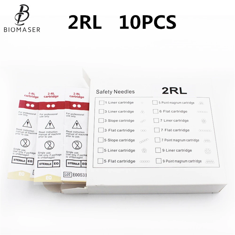 Картриджи для тату иглы 1RL/2R/3RL/5/7/9RL Одноразовые стерилизованные Перманентный макияж машина ручка иглы картриджи для бровей