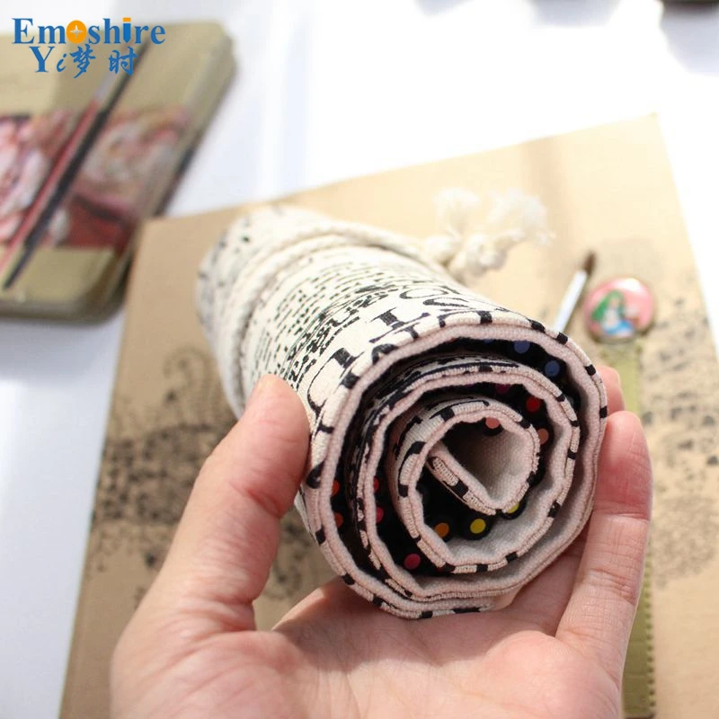 Холщовый чехол для карандашей ручной работы мужчин и женщин B067|stationery case|student pencil