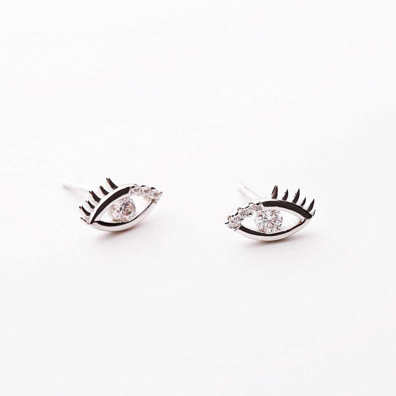 Женские серьги гвоздики из серебра 100% пробы с фианитом|hypoallergenic stud earrings|fashion