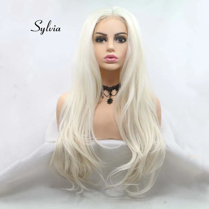 Длинный волнистый парик Sylvia светильник лые светлые парики синтетический с U