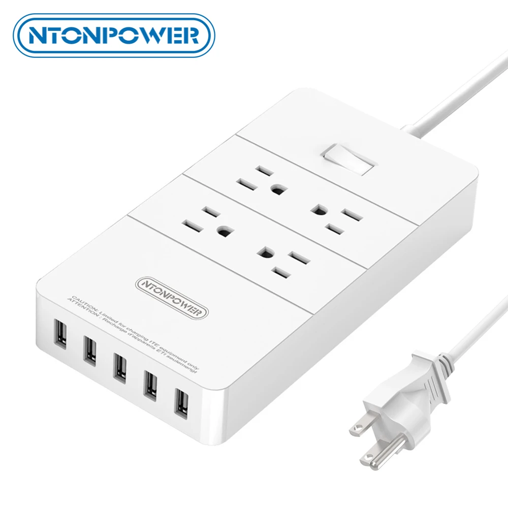 NTON силовая лента с usb разъемом умная Защита от перенапряжения 1850 Вт штепсельная