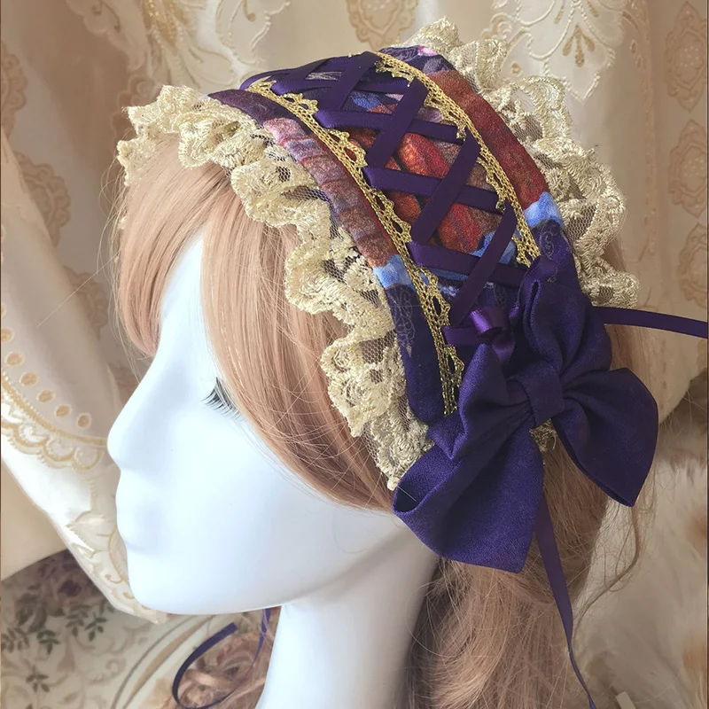 Великолепная Кружевная повязка на голову с принтом Королевство небес в стиле