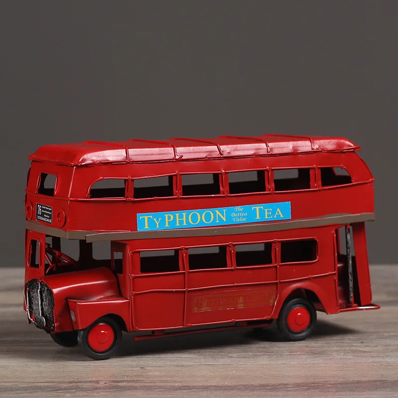 Винтажный автобус в стиле ретро Лондона двухслойная железная модель автомобиля