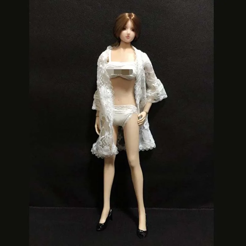 Montht 1/6 сексуальный кружевной кардиган комплект нижнего белья бюстгальтер
