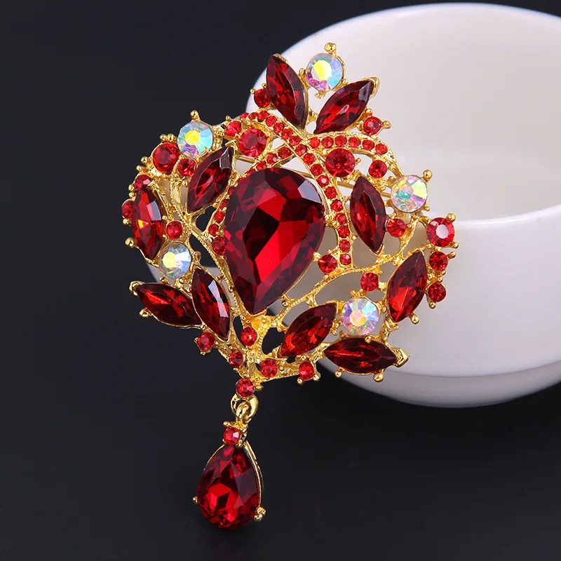 Женская Брошь в виде капли воды с кристаллами|flower brooches for women|brooches womencrown brooch |
