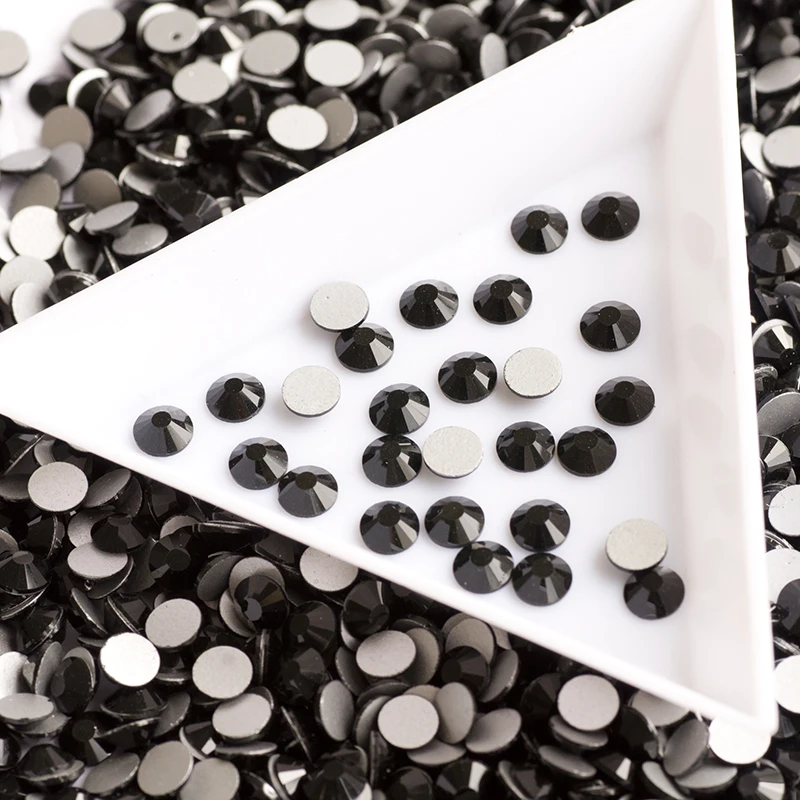 YANRUO 2058NoHF SS3-SS40 Jet Black Rhinestones Flat Back Non Hotfix Strass Stick On Crystals Glass Stones | Дом и сад