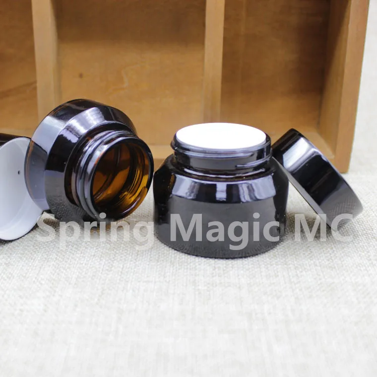 30 г коричневая скошенная плечо с черной крышкой кремовая банка косметическая