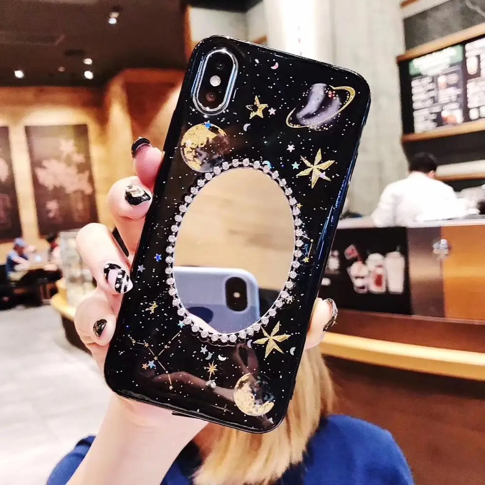 Чехол для iPhone 6 6S 7 8 Plus силиконовый блестящий роскошный зеркальный мягкий чехол