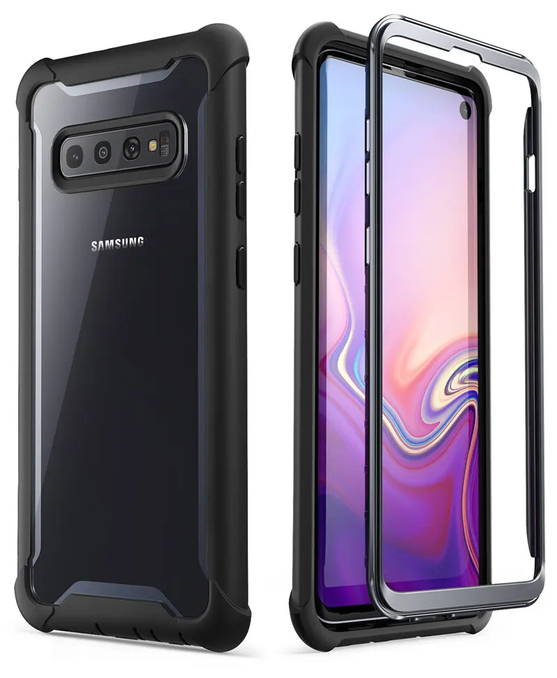Чехол Ares для samsung S10, 6,1 дюйма, прочный Чехол на весь корпус со встроенной защитной пленкой [не совместим с датчиком отпечатков пальцев] - Цвет: Black
