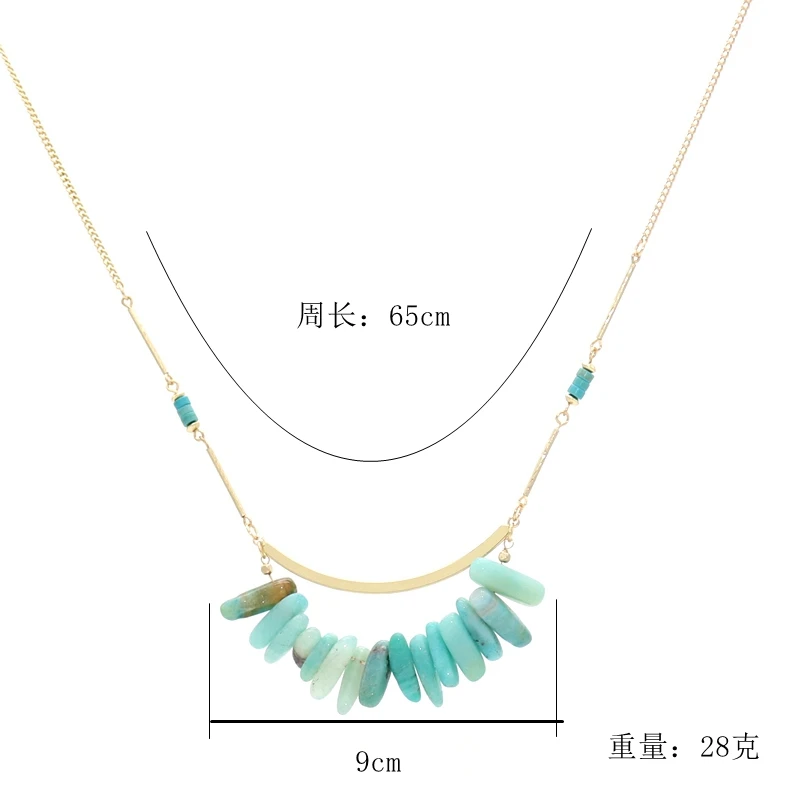 XQ2019 new zinc alloy wood combination square tube geometric element pendant long necklace for women jewelry | Украшения и