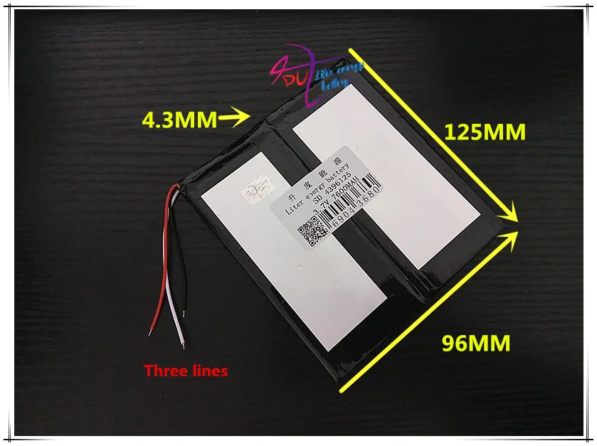 3 7 V 7600mAH 4396125 полимер литий-ионный/литий-ионный аккумулятор для планшетного ПК