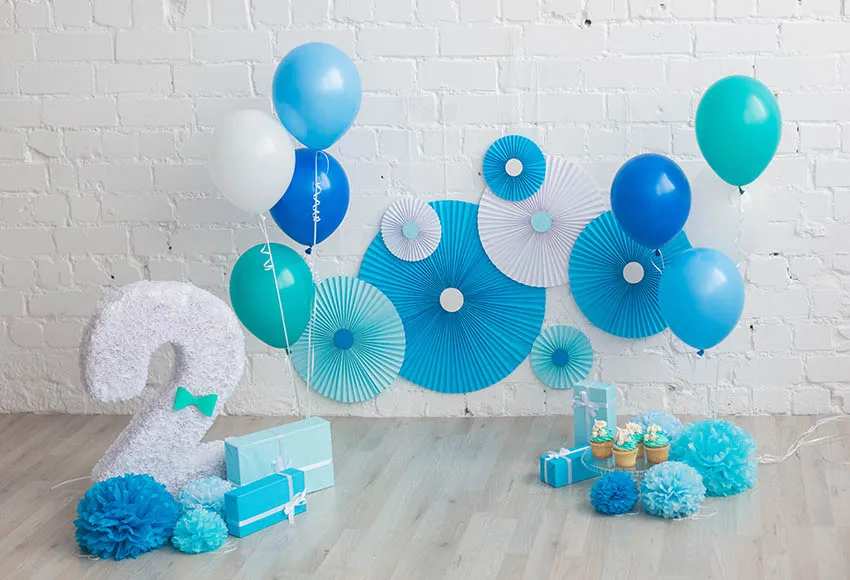 

Newborn Baby 1st Birthday Balloons Flowers Cake Party Photography Background Custom Photographic Backdrops For Photo Studio