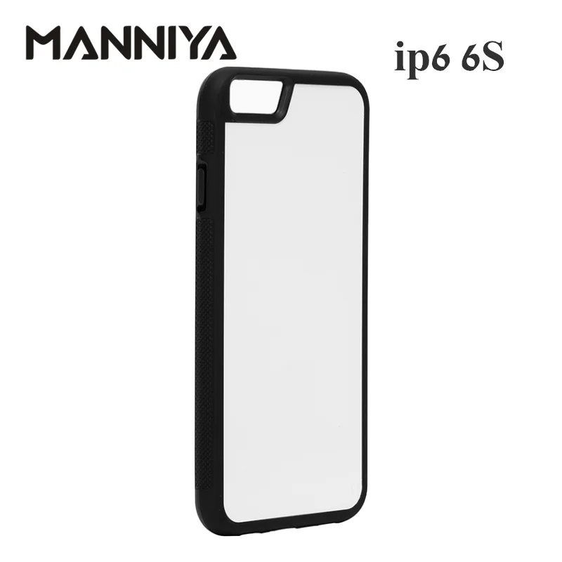 MANNIYA Blank 2D сублимационный резиновый чехол для телефона iphone 6 6s с алюминиевыми