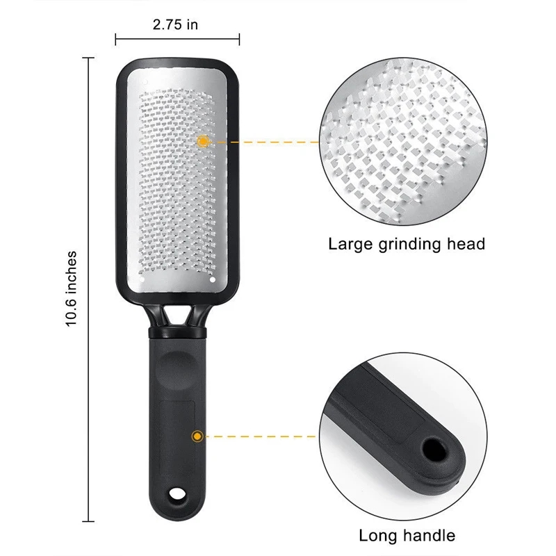 

1pc Black High Quality Foot Rasp File Callus Remover Hard Dead Skin Scrubber Stainless Steel Nail File For Pedicure Tool