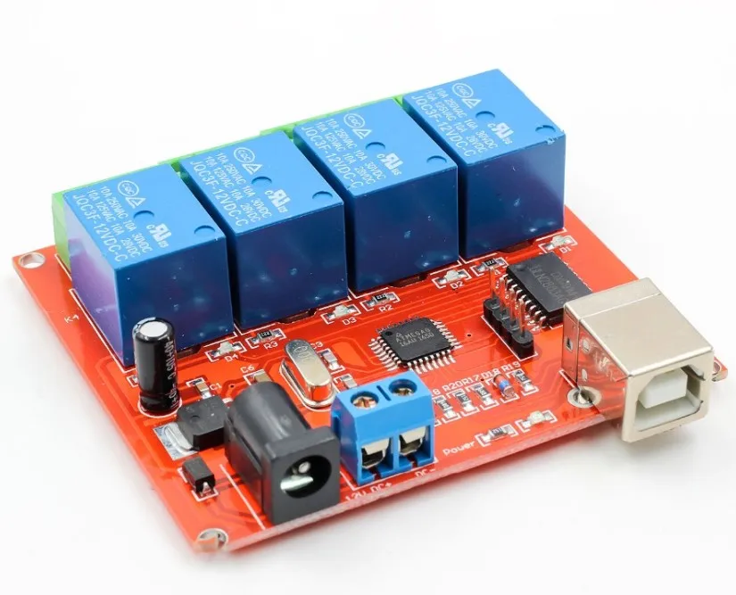 4 канальный Компьютерный USB переключатель 12 В постоянного тока релейный модуль