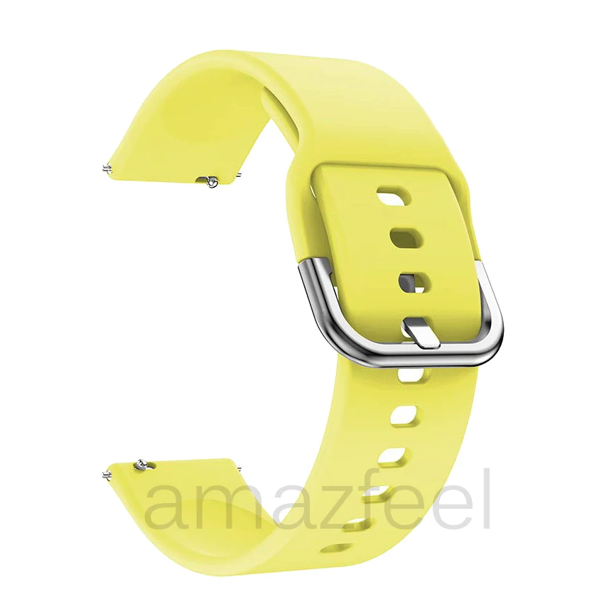 yellow Силиконовый ремешок для Amazfit ремешок Bip мягкий резиновый ремень для Huami Amazfit Bip gtr 42 мм gts Smartwatch Браслет ремешок 20 мм - Цвет: yellow