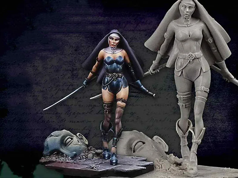 

1/24 75MM ancient WOMAN stand (WITH BASE ) 75MM Resin figure Model kits Miniature gk Unassembly Unpainted