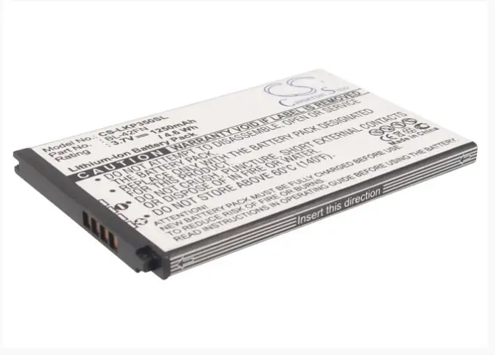 Аккумулятор Cameron Sino 1250 мАч для мобильного телефона LG C550 Optimus Me P350 BL-42FN аккумулятор
