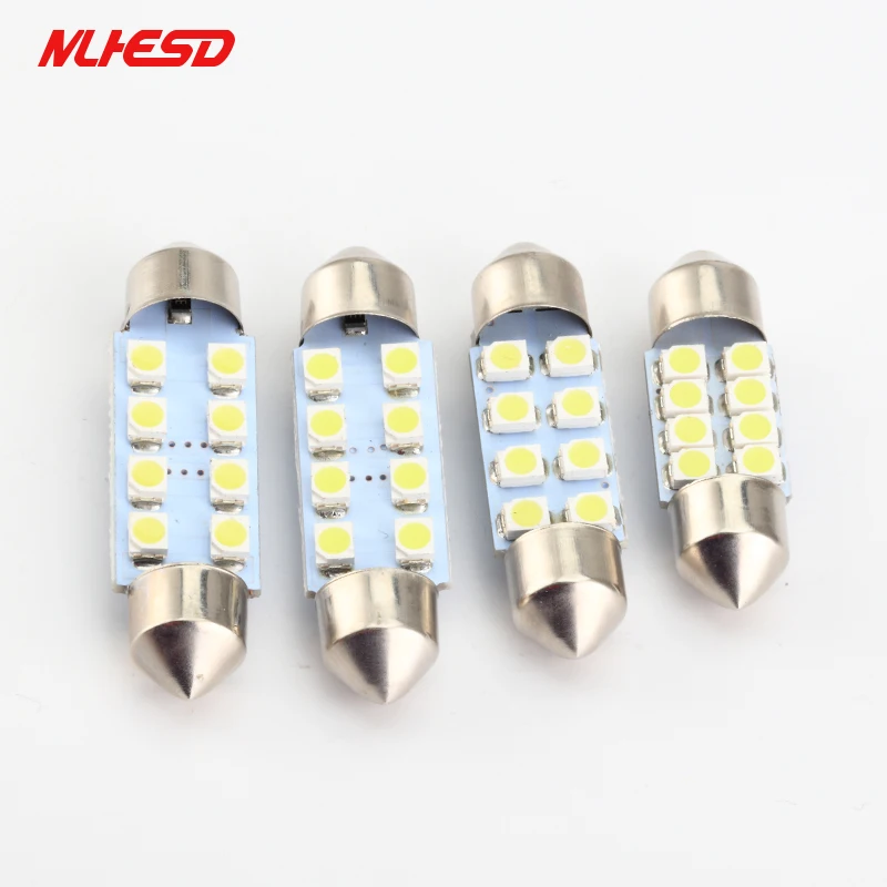 100pcs/lot Car Auto Interior fetoon 8LED 31mm/36mm/39mm/42mm led 3528/1210 SMD c5w 8smd Festoon light Bulb | Автомобили и