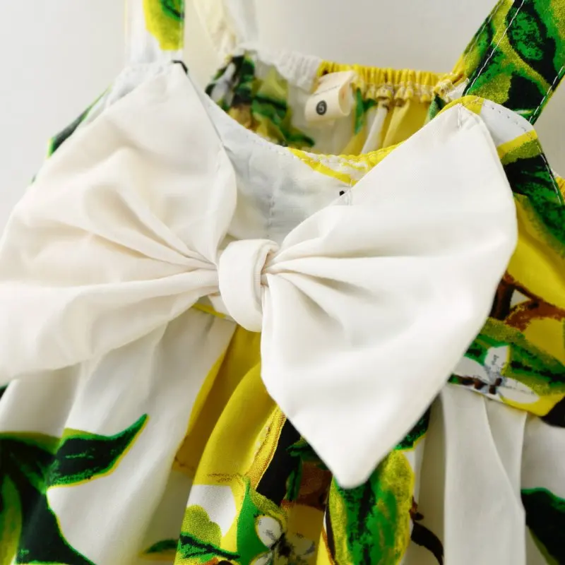 Платье для маленьких девочек Летнее платье без рукавов с бантом на День рождения