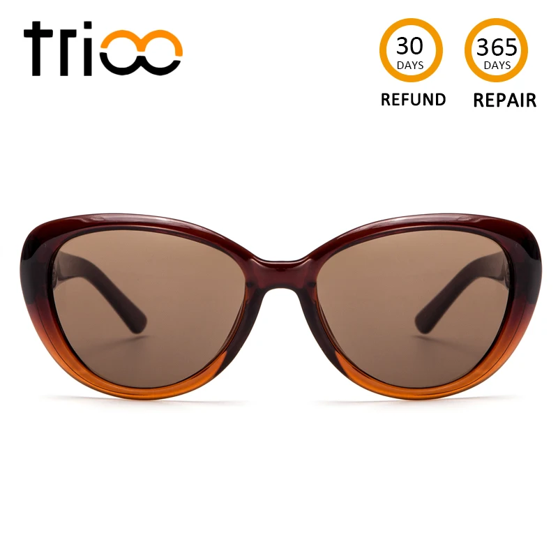 

Женские очки для близорукости TRIOO, солнцезащитные очки с диоптриями по рецепту, UV400, оптические коричневые очки в оправе, очки для вождения
