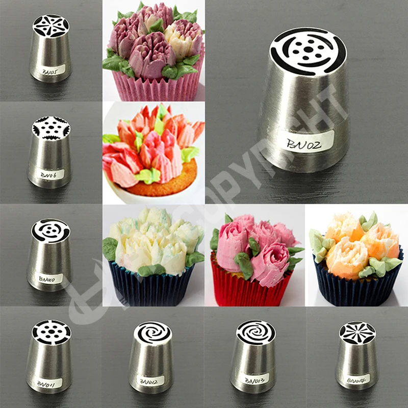 8 шт. кондитерские насадки в виде российских тюльпанов|cupcake decorating icing|nozzles russianrussian