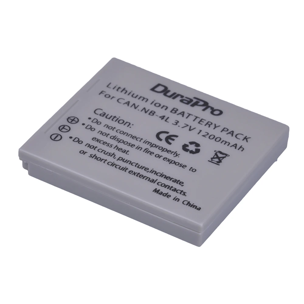 DuraPro 1200mAh NB-4L NB4L NB 4L Rechargeable Li-ion Battery For Canon IXUS 40 30 50 55 S5 WA60 TX1 DS4 SD960 IS 255 HS Camera |