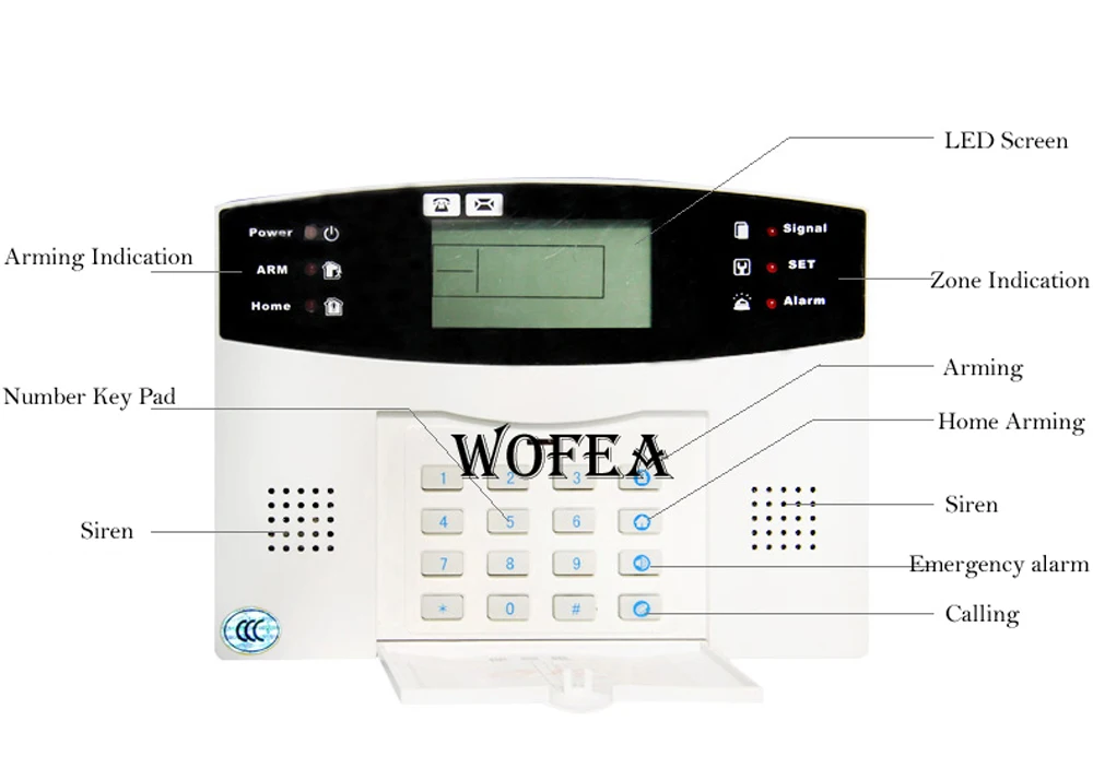 Wofea охранных GSM сигнализация с 99 беспроводная зона и 7 проводной зоны флэш-комплект сирен ЖК-дисплей дисплей