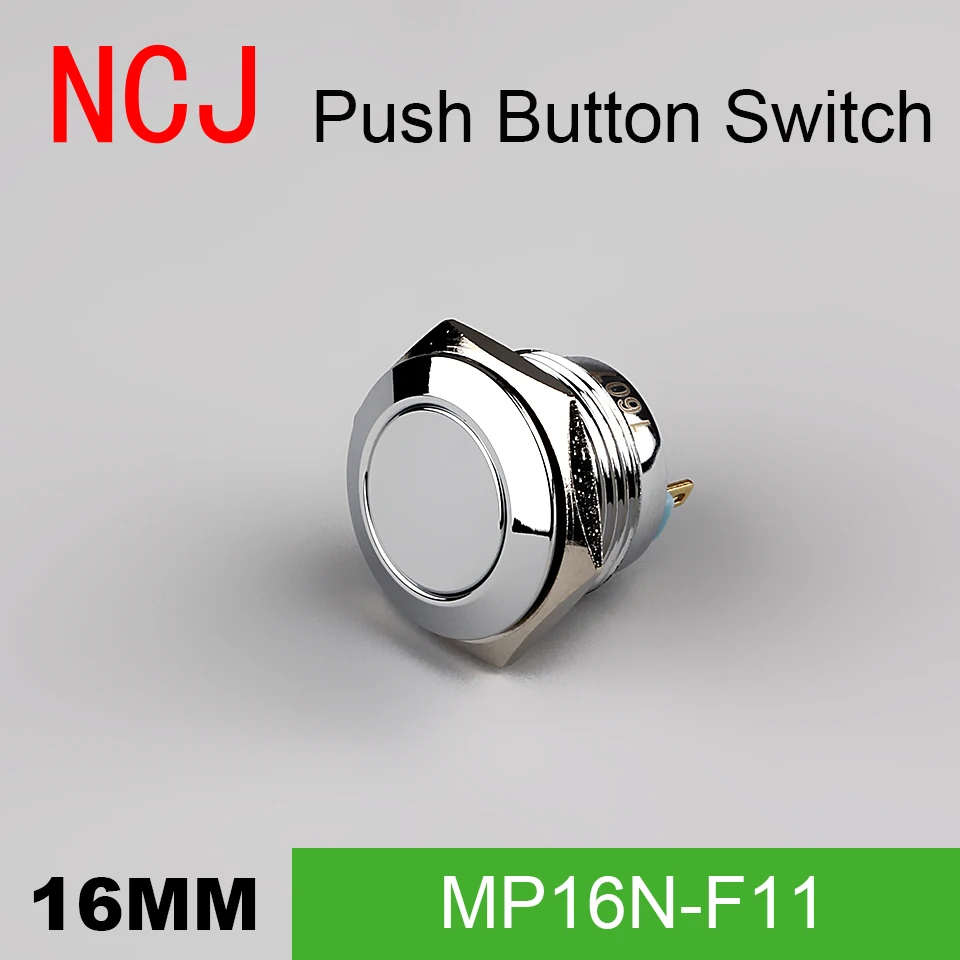 Металлический кнопочный переключатель NCJ IP67 мгновенная медная шаровая Головка 16