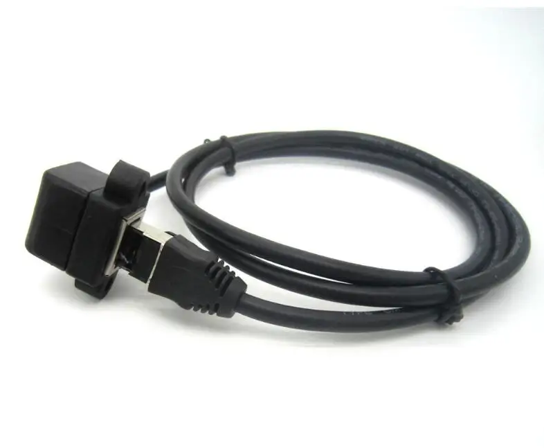 1 м/3 фута 5 м/5 футов RJ45 штекер гнездо 90 прямоугольный сгибаемый крепеж для панели