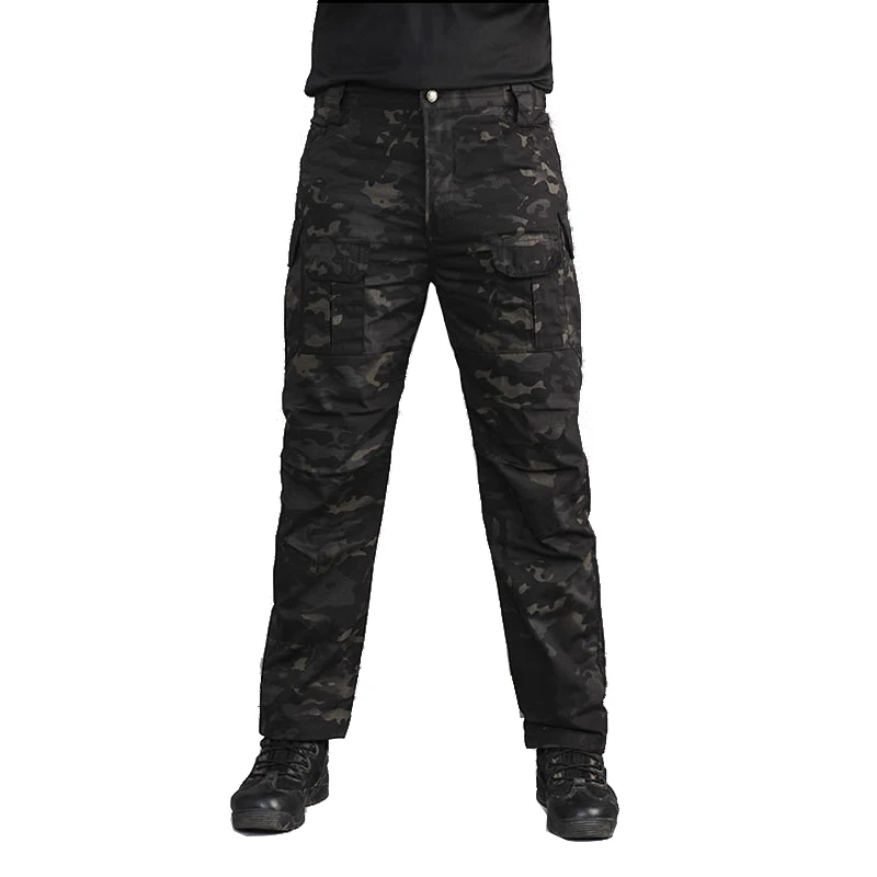 Dark night camo IX10 хлопковые водонепроницаемые тактические брюки карго мужские s тонкие повседневные брюки мужские s брюки армейские военные wo мужские брюки мото Байкер сафари мужские - Цвет: Dark night camo