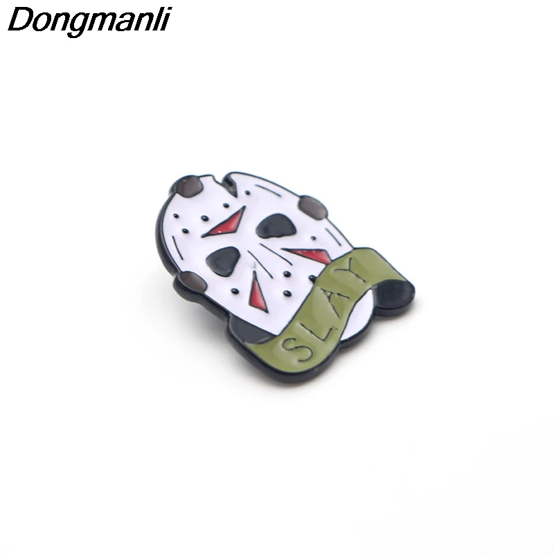 P3008 Dongmanli Friday 13th маска эмалированные булавки и броши для женщин и мужчин нагрудные булавки рюкзак сумки значок подарки