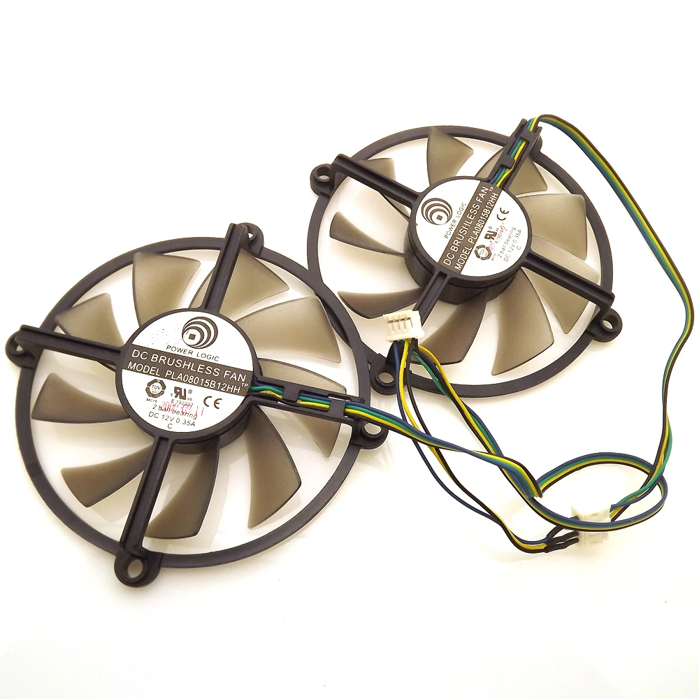Free Shipping 2pcs/lot PLA08015B12HH 12V 0.35A 85mm GTS250 GT430 GTS450 Graphics Card Cooling Fan 4Wire 4Pin | Компьютеры и офис