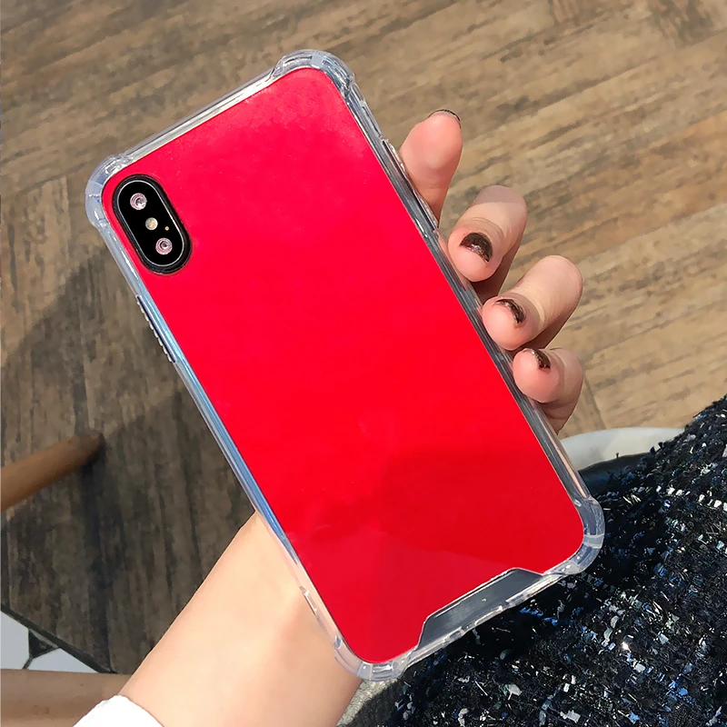 WMZSUCC Мода акриловые зеркало ТПУ воздуха сумка обод телефона чехол для iPhone X 8 7