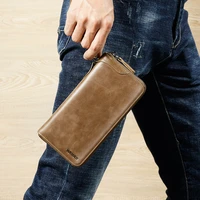 new business wallet men fashion long wallet cion pocket clutch purse casual zipper bag