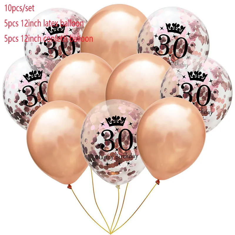 RG birthday 30 60, 50, 40, 30 черные и золотые шары на день рождения, конфетти, баллоны для дня рождения, украшения для вечеринок, для взрослых, балоны, гелиевые шары - Цвет: RG birthday 30