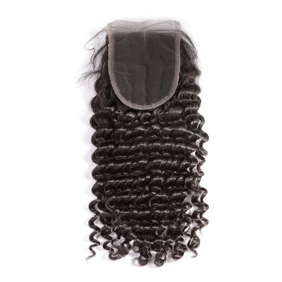 HJ WEAVE BEAUTY перуанское кружево Закрытие глубокие волнистые волосы 4 ''x 4'' 100%