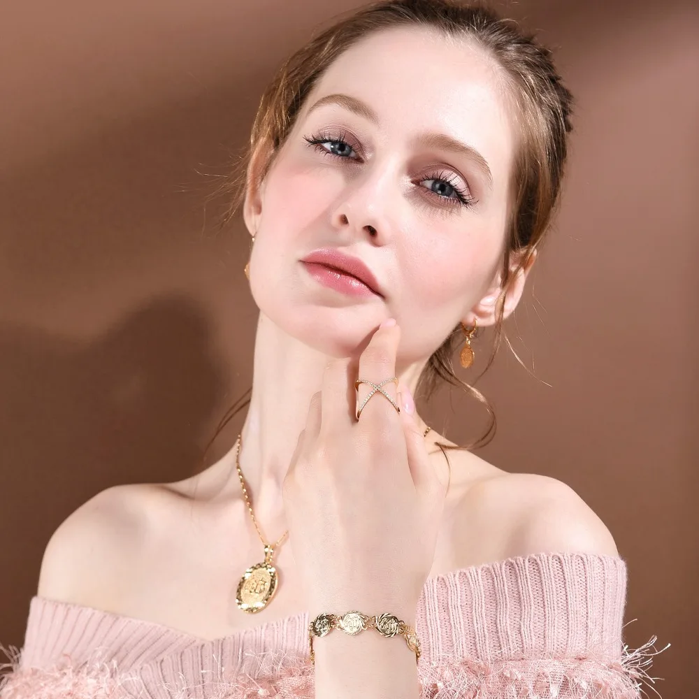 U7 Простой Кристалл Сфера Крест Кольца с Камнями Золотой/Серебряный Цвет Циркон x