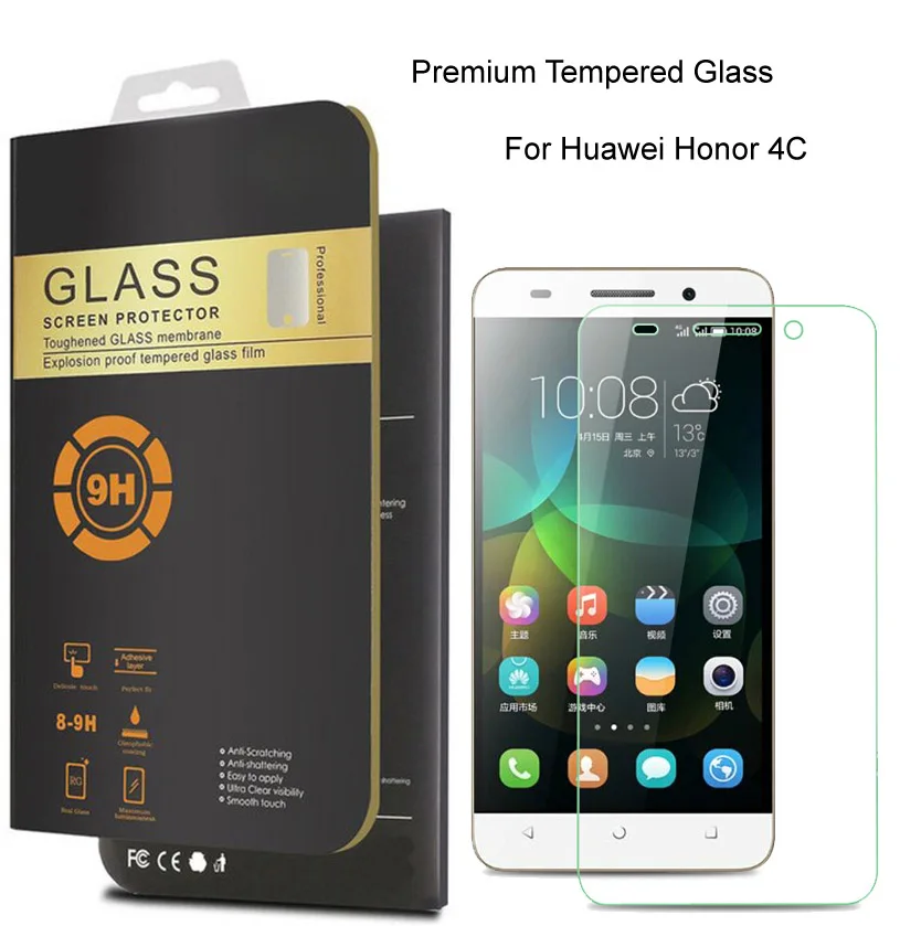 Закаленное стекло 0 26 мм Защитная пленка для экрана ЖК дисплея Huawei Honor 6 7 4X 4C G8 P6 P7