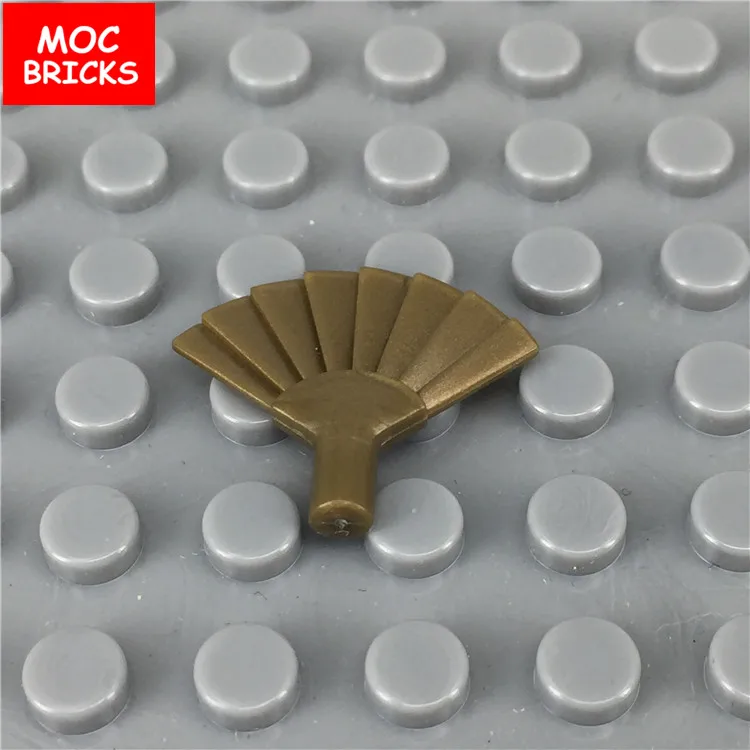 50 шт./лот MOC кирпичи бронзовая посуда Ручной Веер подходит для 93553 новых