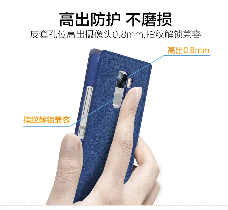 Чехол с окошком для huawei Honor 7 Чехол Smart Sleep Wake Флип из искусственной кожи чехол Honor 7 двойная крышка защитный экран