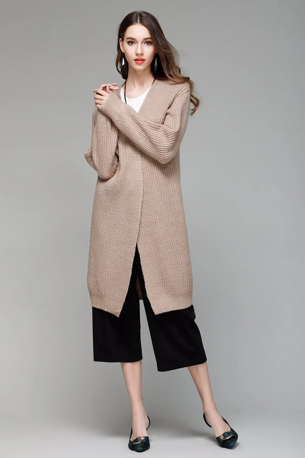 2019 Korean Fashion Autumn Winter Women Sweaters Long Knitted Cardigans Solid Patchwork Sweter Mujer Manga Larga Trui Dames |