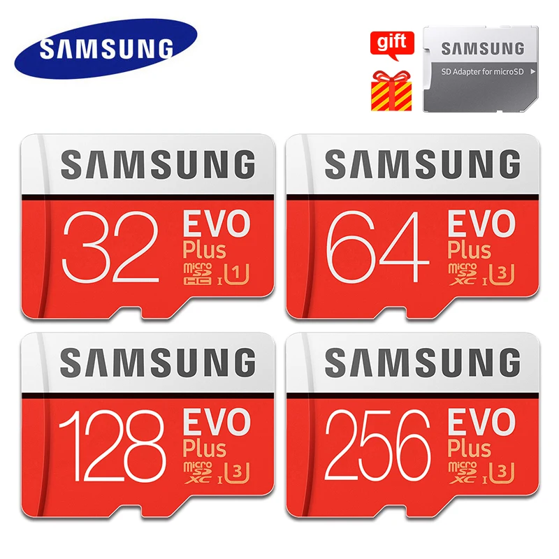 Samsung EVO+ карты памяти 64 Гб EVO plus UHS-3 128 ГБ 256 Гб класс 10 Micro SD карта 32 Гб microsd UHS-I TF карта Бесплатный подарок SD адаптер