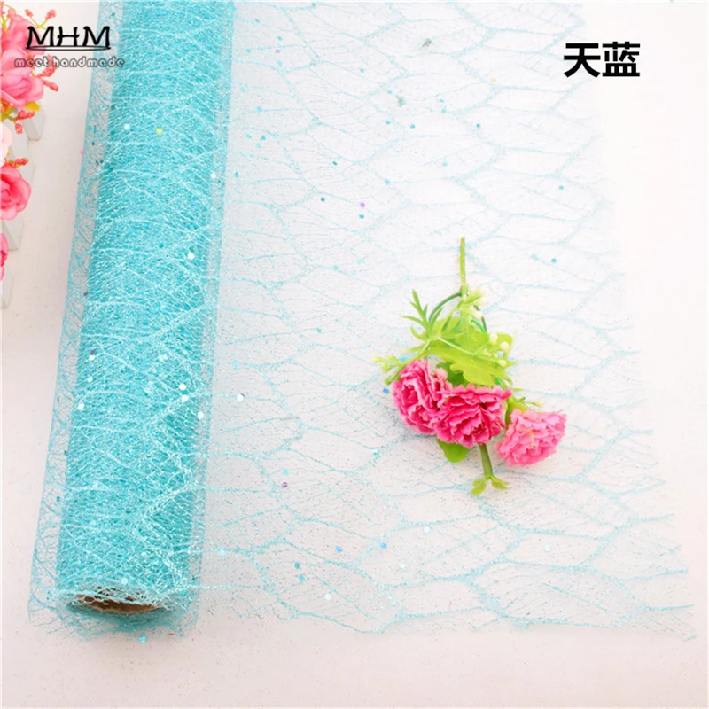 Красивая кружевная блестящая сетка с блестками упаковка для букета материал: