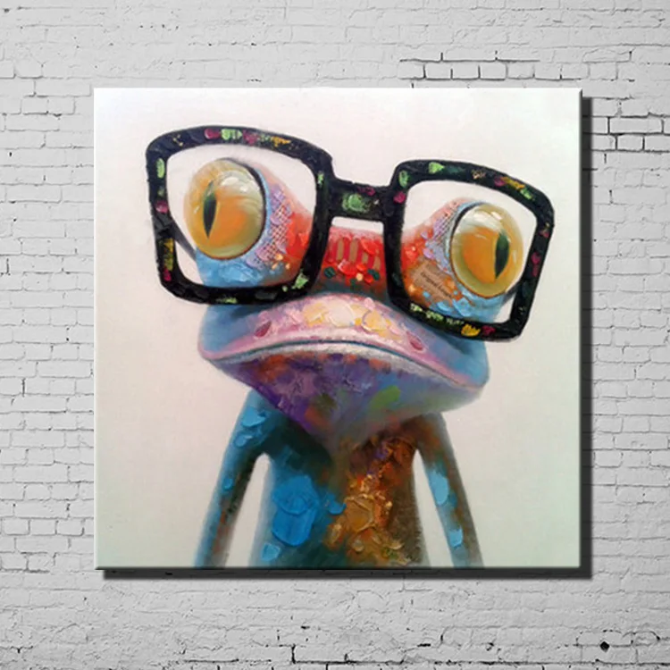 Картина маслом на холсте лягушка без рамки | Дом и сад