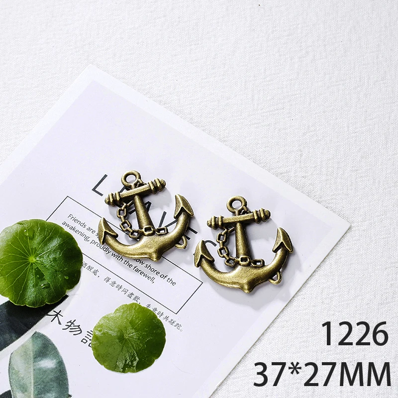 

31*27mm 4pcs Double-Sided Anchor Alloy Pendant For Diy Jewelry Making 2 Colors Antique Silver Antique Bronze No.1226