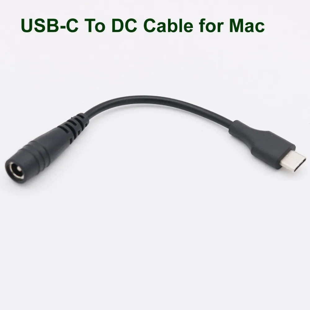 2 шт. USB 3.1 Type C USB-C штекер-DC 5 мм x 2.1 разъем питания Удлинительный зарядный кабель 15