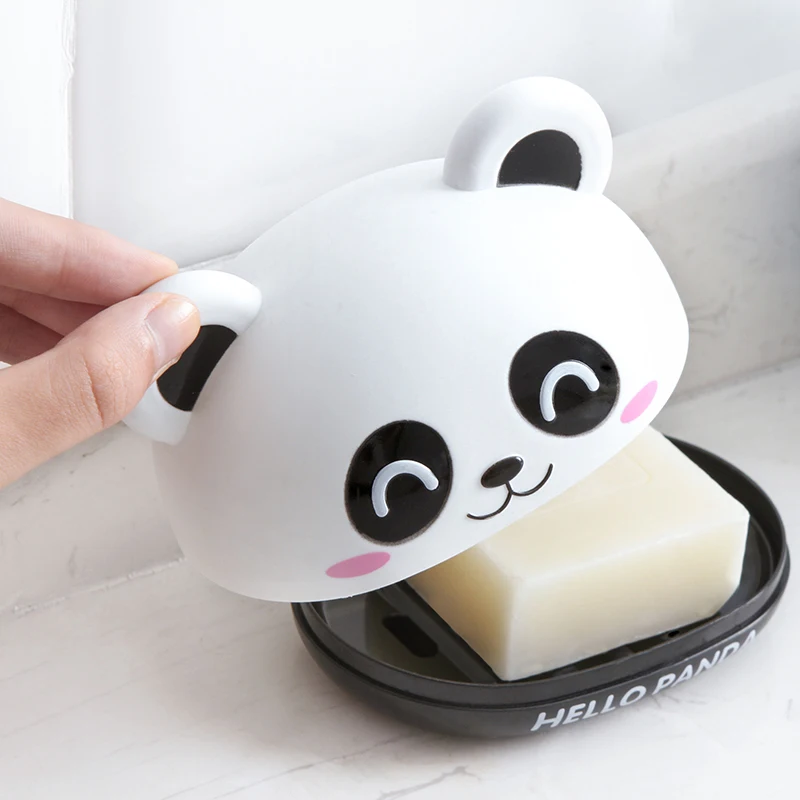 Модная двухслойная Коробка для мыла leachate panda аксессуары ванной комнаты мыльница
