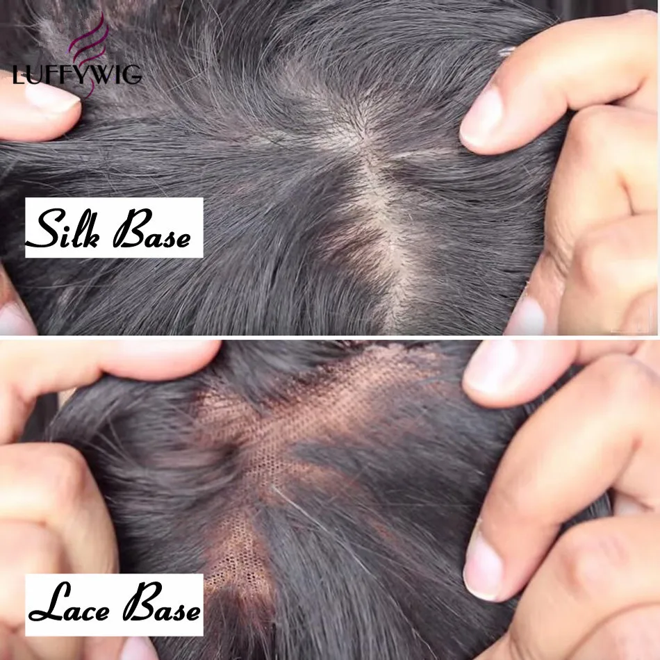 LUFFYHAIR левая часть стиль шелковая основа кружевные передние человеческие волосы парики бразильские Реми короткий Боб Шелковый Топ кружевные передние парики прямые волосы