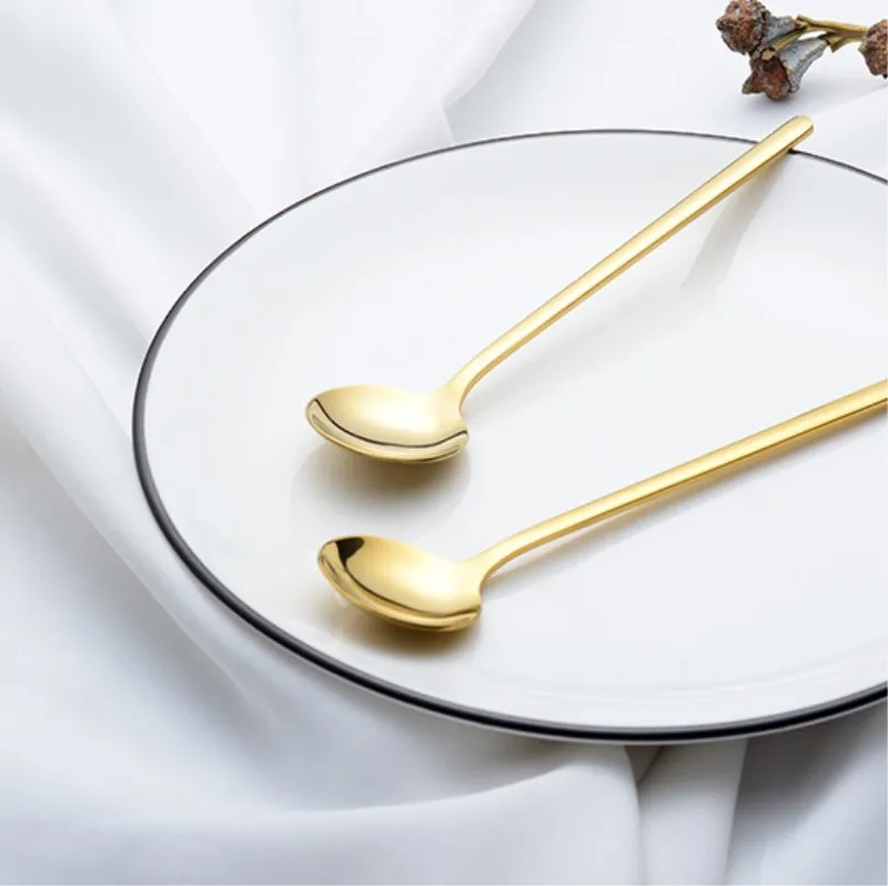 Красочная обеденная ложка из нержавеющей стали для супа чайная с ручкой столовые